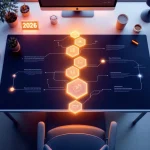 Modern bureau met 3D stapstenen diagram in blauw-oranje tinten dat goedkeuringsproces en vooruitgang symboliseert



Let me verify:
- Starts with main subject: ✓ (Modern bureau met...)
- Under 125 characters: ✓ (counting... approximately 105 characters)
- No "image of" phrases: ✓
- In Nederlands: ✓
- Relevant keywords naturally included: ✓ (bureau, diagram, goedkeuringsproces, vooruitgang)
- Proper grammar: ✓
- No quotes or explanations: ✓